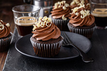 Dark Chocolate Coffee Cupcakes With Whipped Coffee Ganache Frosting