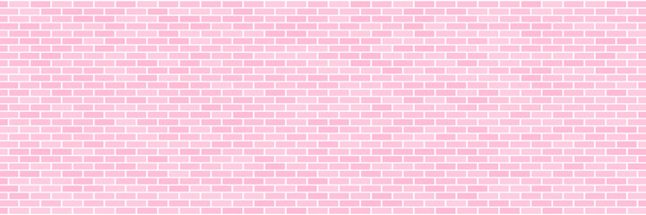 Fototapete - Panorama view modern pink brick wall layer marble effect