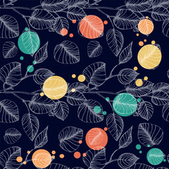 Naklejka na meble Seamless Eucalyptus leaves. Floral botanical flower. Vector hand drawing wildflower for background, texture, wrapper pattern, frame or border.