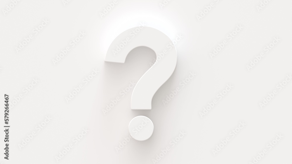 はてなマークのある白色の3D背景イラスト Stock Illustration | Adobe