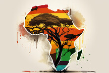 Happy Africa Day Poster Banner, Card. Ai Generative.