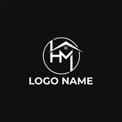 Vector letter HM for real estate logo