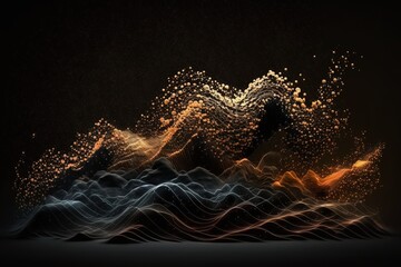 Aufkleber - Beautiful abstract wave technology background.Generative AI