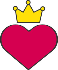 Wall Mural - love icon with a crown