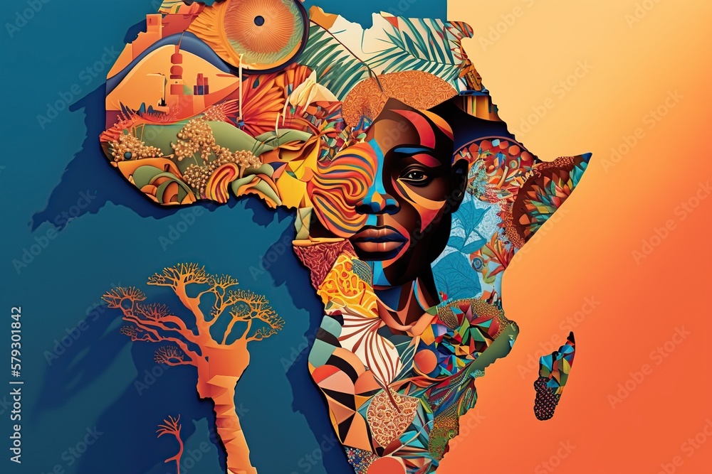 Happy African Heritage Day. Generative AI illustration. Stock ...