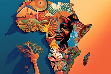happy african heritage day. generative ai illustration.