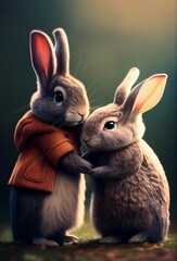 Wall Mural - two rabbits