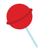 Red Lollipop Isolated On White
