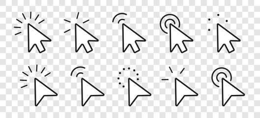 Leinwandbilder - Set of mouse arrow cursor. Digital mouse pointer