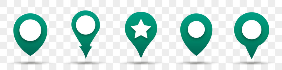 Leinwandbilder - Location pin gradient icons collection. Set of map pointer with shadow