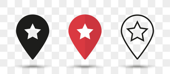 Aufkleber - Position pin map pointer icon in different style with shadow