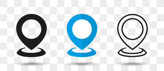 Aufkleber - Position pin map pointer icon in different style with shadow