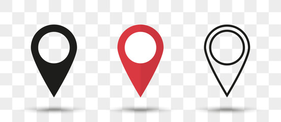 Aufkleber - Position pin map pointer icon in different style with shadow