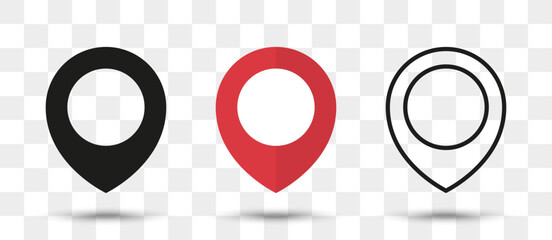 Aufkleber - Position pin map pointer icon in different style with shadow