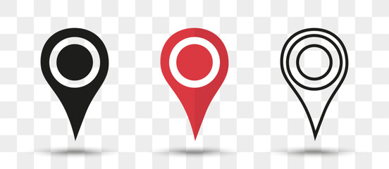 Aufkleber - Position pin map pointer icon in different style with shadow