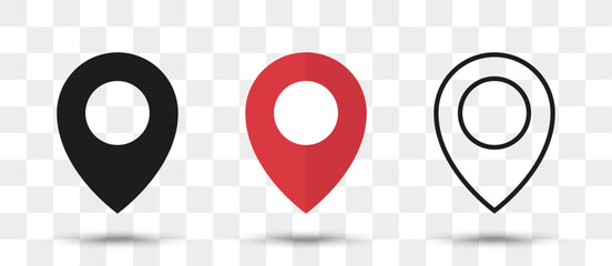 Aufkleber - Position pin map pointer icon in different style with shadow