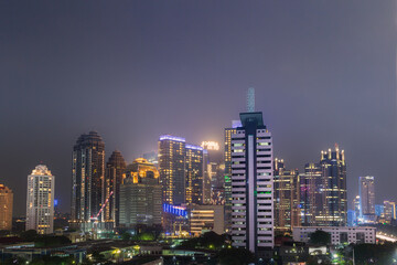  Cityscape of Jakarta city at night.