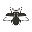 Flying grub cockchafer beetle insect icon. Beetle spread wings. Decorative ornate design. Geometric insect vector illustration in flat style