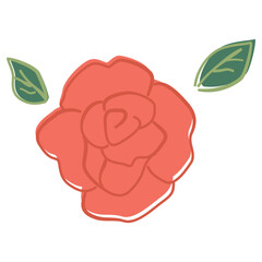 Wall Mural - rose flower icon, vector hand drawn doodle illustration.