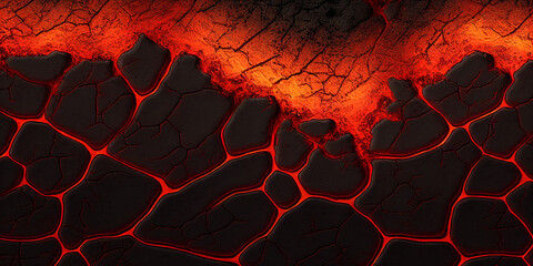 Wall Mural - red lava texture background, Generative AI