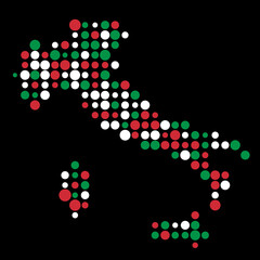  Italy Silhouette Pixelated pattern map illustration