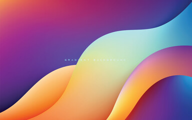 Wall Mural - Abstract wavy smooth gradient background colorful light