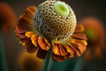 Poster - Helenium, an Evergreen Autumn Lollipop Flower. Generative AI