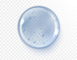 Glycerin gel texture isolated on transparent background. Blue serum drop. Realistic Liquid gel with bubbles
