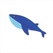 © sanjida - Set of marine mammals blue whales, sharks, sperm whales, dolphins, beluga whales, narwhal killer whales. Cartoon vector graphics.