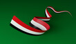 Syria flag ribbon on green background 3d illustration