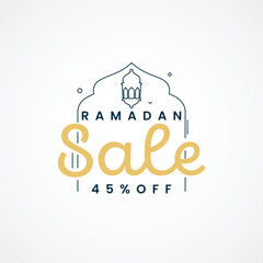 Ramadan sale tag promotion label special discount up to 45%