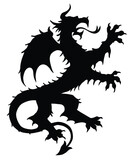 Fototapeta Dinusie - Vector dragon silhouette