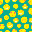 © Yana - A pattern of bright emoticons. Seamless cartoon pattern.