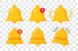 © Oleg - Notification bell icon. The golden alert bell. New notification. New sms or message. Vector set.