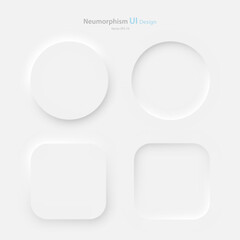 Wall Mural - a set of square and round buttons on a white background. user interface elements in the style of neu