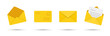 Mail envelope icon set on white background. Envelope post delivery icons in trendy flat style. Par Avion mail with postal stamp vector illustration. 