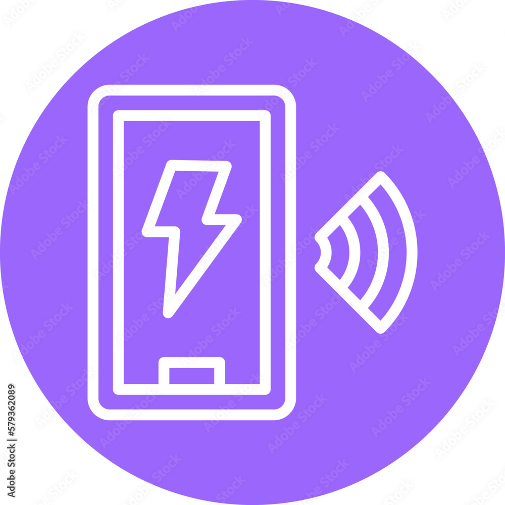 Vector Design Wireless Charger Icon Style