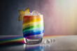 Rainbow cocktail for the International LGBT Pride Day made with generative AI.
