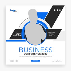 Wall Mural - Creative business conference social media post banner template