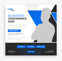 Wall Mural - Creative business conference social media post banner template