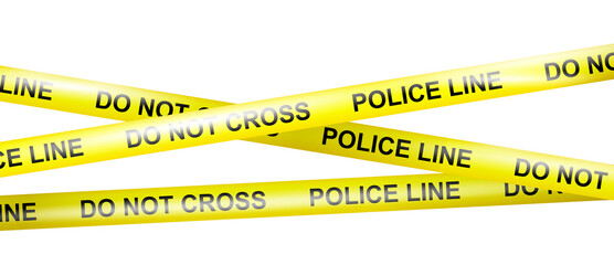 Wall Mural - realistic crossing caution tape of warning signs for crime scene or construction area in yellow. pol