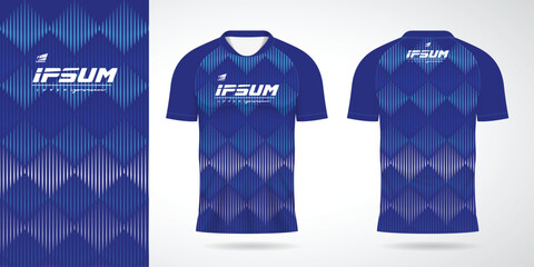 blue jersey sport uniform shirt design template
