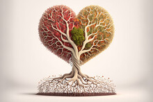 Tree Of Life Roots Red Heart