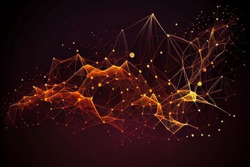 Wall Mural - abstract plexus background with connected lines. generative ai