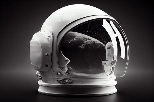 astronaut helmet, realistic astronaut helmet with clear glass for space exploration and flight in co