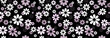 black and white pattern seamless flowers. Floral pattern dark. Floral seamless background