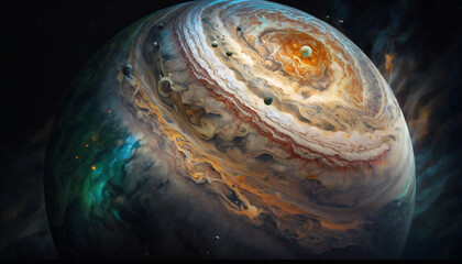 Wall Mural - planet similar to jupiter in space - space wallpaper - generative ai