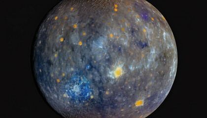 Wall Mural - planet similar to mercury in space - space wallpaper - generative ai