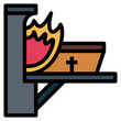cremation filled outline icon style