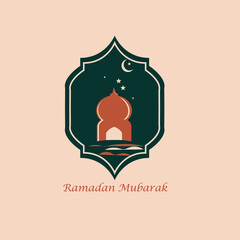 group collection of style Ramadan, Modern eid Mubarak for greeting cards design,islamic icon like moon,star, mosque